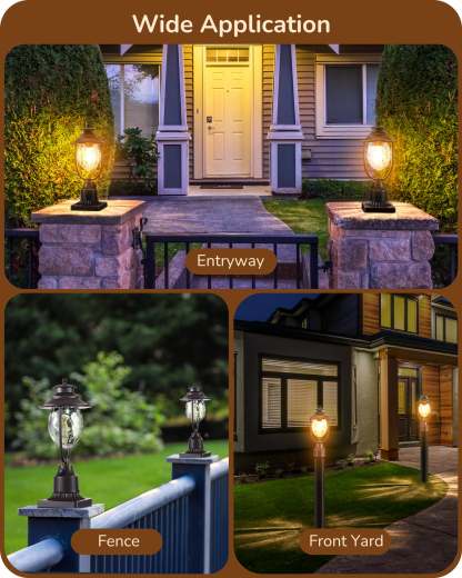 EDISHINE Dusk to Dawn Outdoor Post Light-HOPL03B-B2B