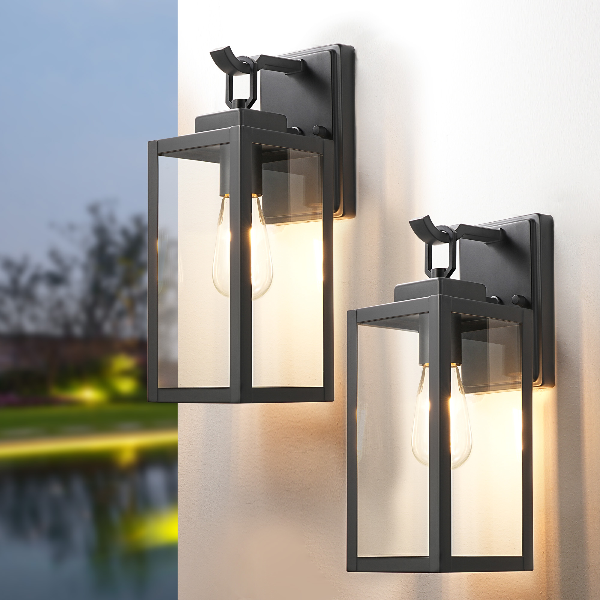 EDISHINE Outdoor Wall Lantern (Set of 2)-HOWL01E