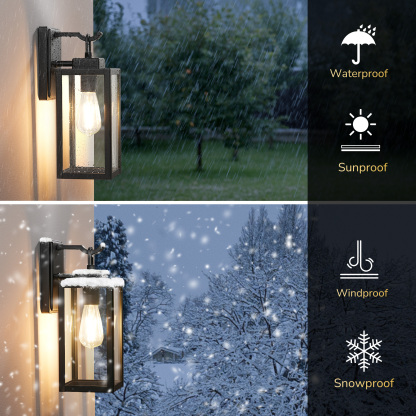 EDISHINE Outdoor Wall Lantern (Set of 2)-HOWL01E