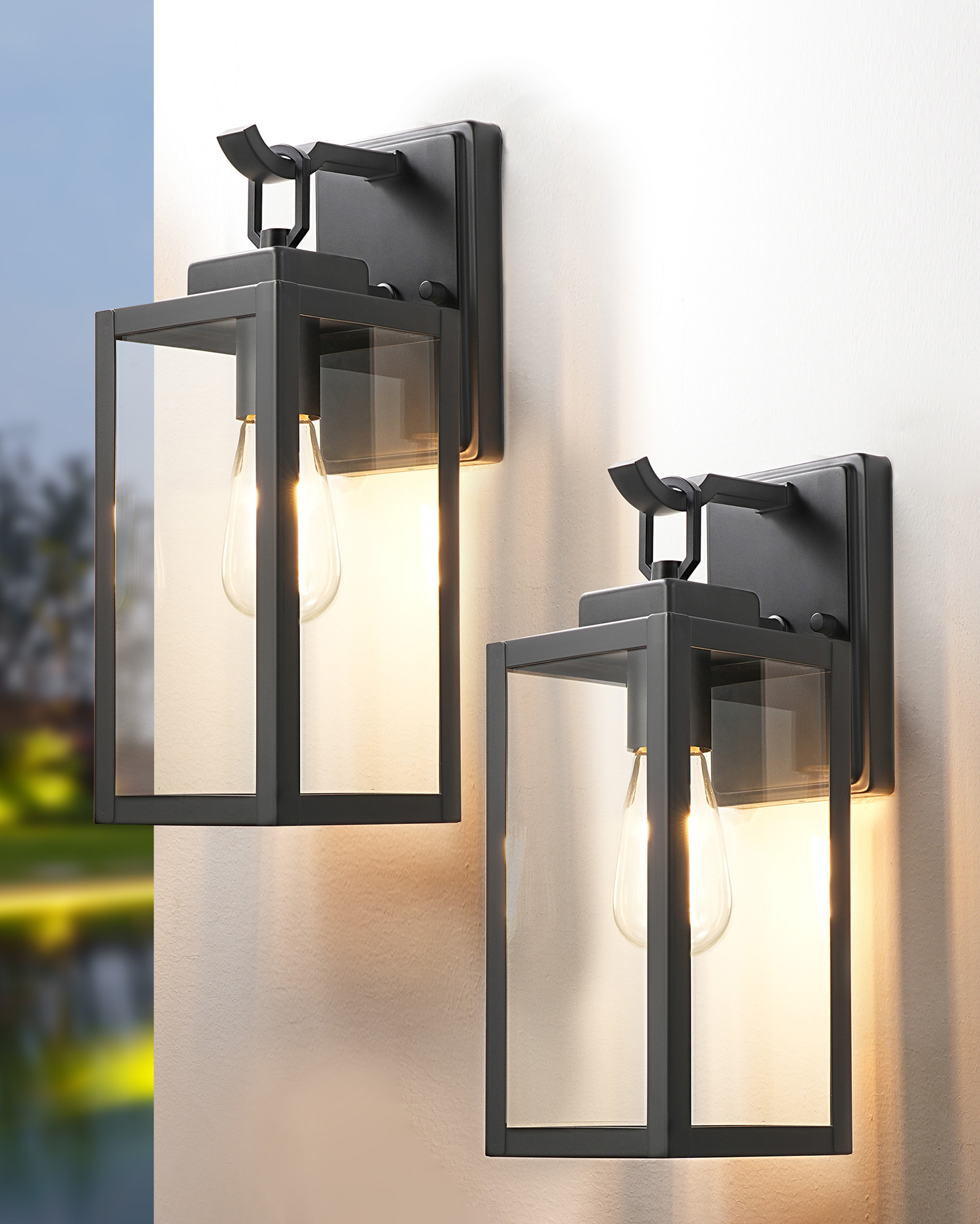 EDISHINE Outdoor Wall Lantern (Set of 2)-HOWL01E