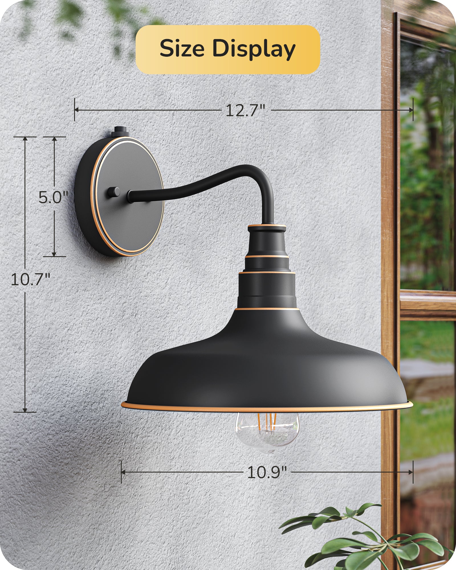 EDISHINE 2 Pack Dusk to Dawn Outdoor Wall Lights, Farmhouse