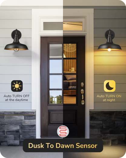 EDISHINE 2-Pack Gooseneck Dusk to Dawn Outdoor Wall Lights-HOWL02F