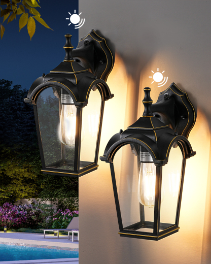 EDISHINE 2 Pack Dusk to Dawn Outdoor Wall Light, Waterproof, Aluminium-ZHOWL06Q2