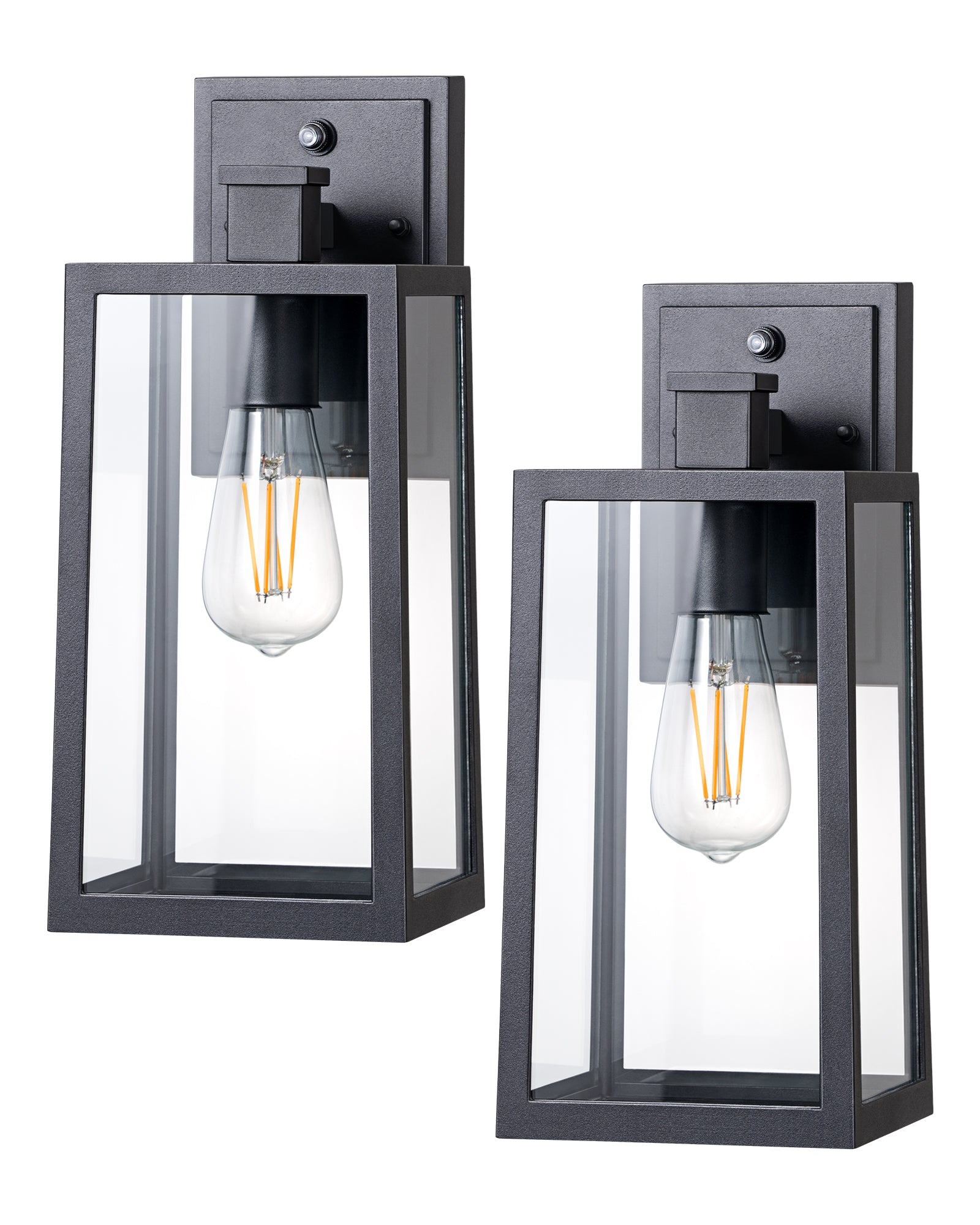 EDISHINE Set of 2 Dusk to Dawn Outdoor Wall Lights, Modern Porch Light-HOWL06R