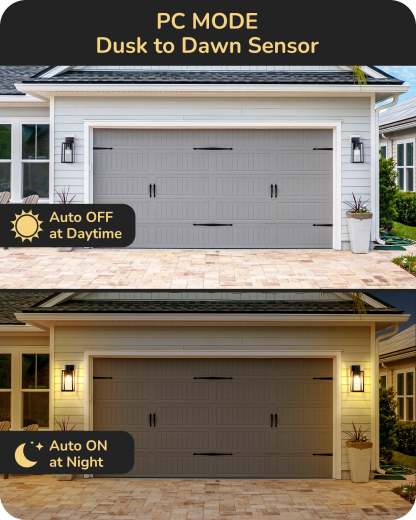 EDISHINE Set of 2 Dusk to Dawn Outdoor Wall Lights, Modern Porch Light-HOWL06R