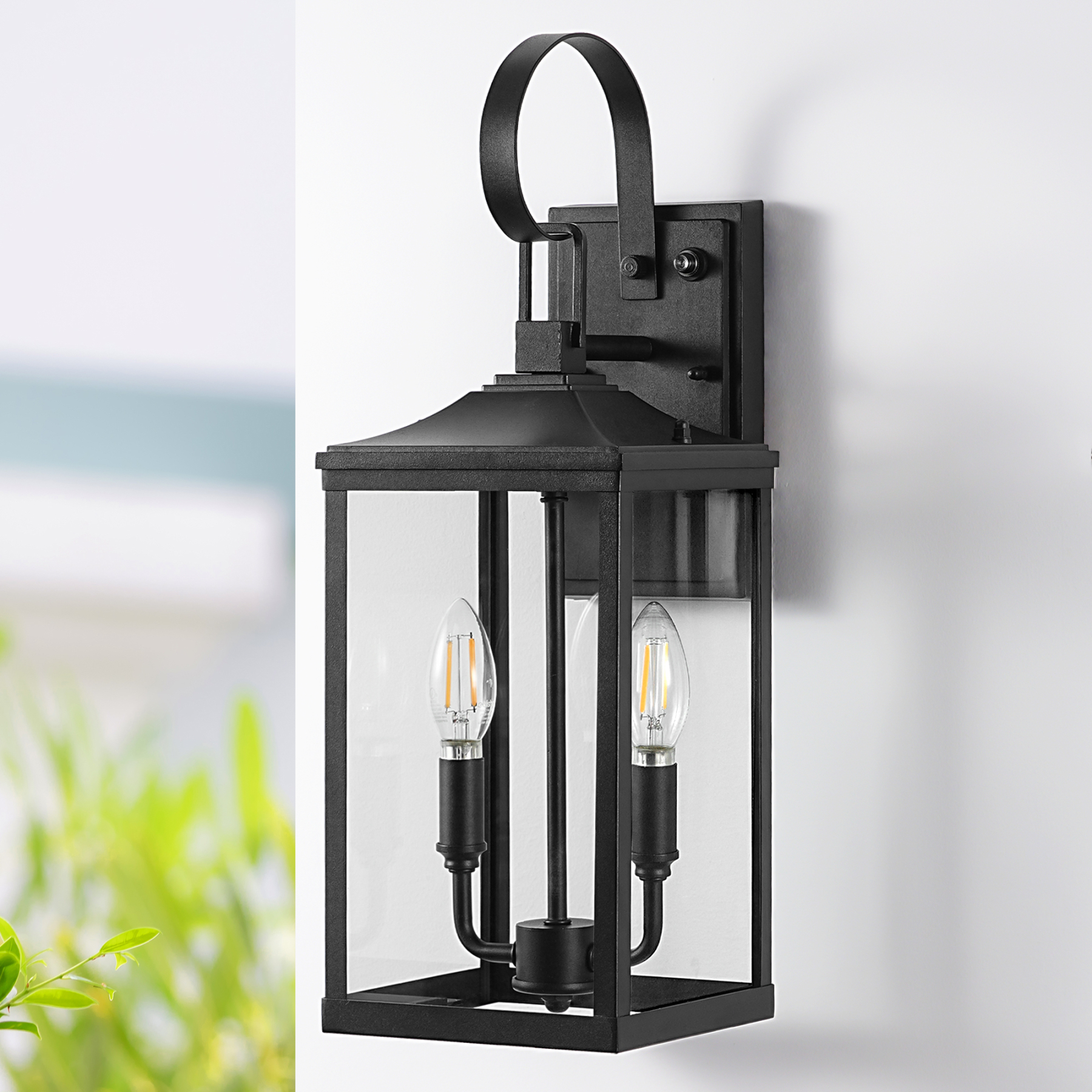 EDISHINE 19'' Dusk To Dawn Outdoor Wall Lantern-HOWL06V