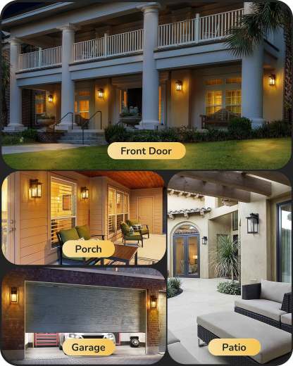 EDISHINE 2 Pack Dusk to Dawn Outdoor Wall Lights with Motion Sensor-F1HOWL07E