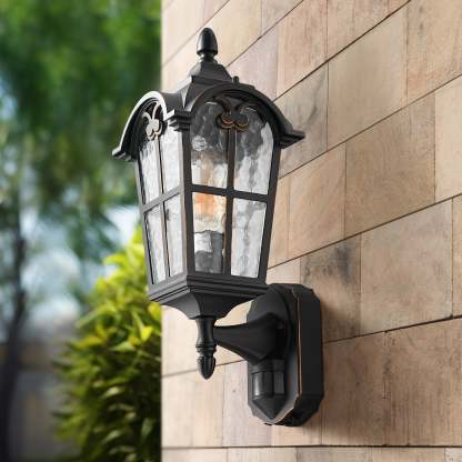 EDISHINE Outdoor Wall Light with Dusk to Dawn and Motion Sensor-HOWL07F
