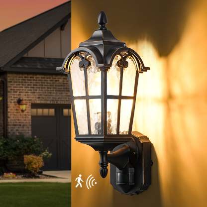 EDISHINE Outdoor Wall Light with Dusk to Dawn and Motion Sensor-HOWL07F
