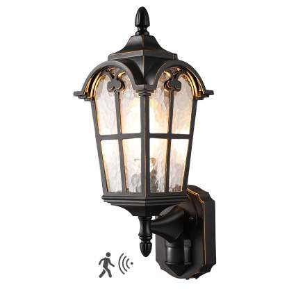 EDISHINE Outdoor Wall Light with Dusk to Dawn and Motion Sensor-HOWL07F