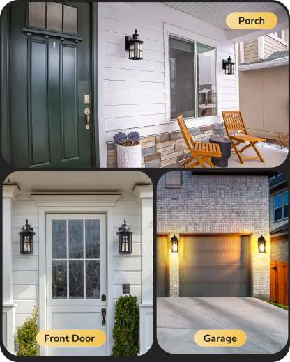 EDISHINE Motion Sensor Dusk to Dawn Outdoor Wall Lights-F1HOWL07G