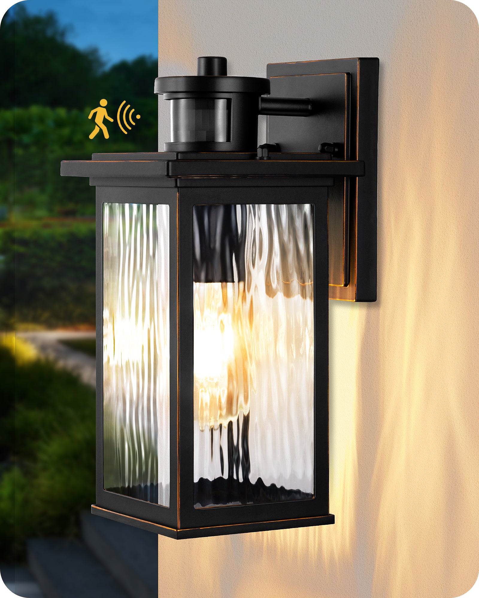 EDISHINE Motion Sensor Dusk to Dawn Outdoor Wall Lights-F1HOWL07H