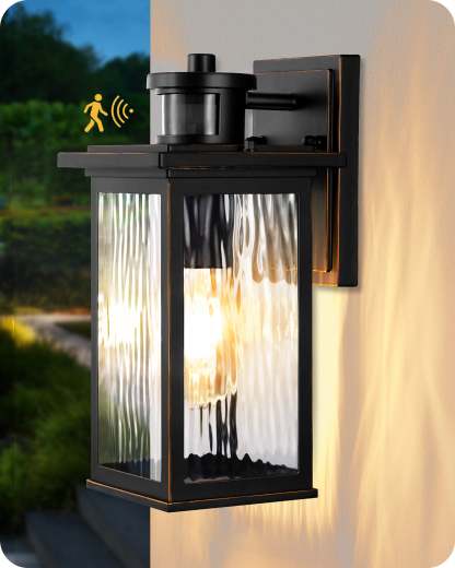 EDISHINE Motion Sensor Dusk to Dawn Outdoor Wall Lights-F1HOWL07H