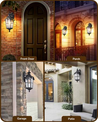 EDISHINE Motion Sensor  20.2" Large Size Dusk to Dawn Outdoor Wall Lights-HOWL07J