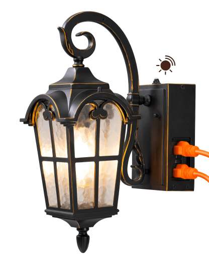 EDISHINE Dusk to Dawn Outdoor Wall Lights-F3HOWL09R