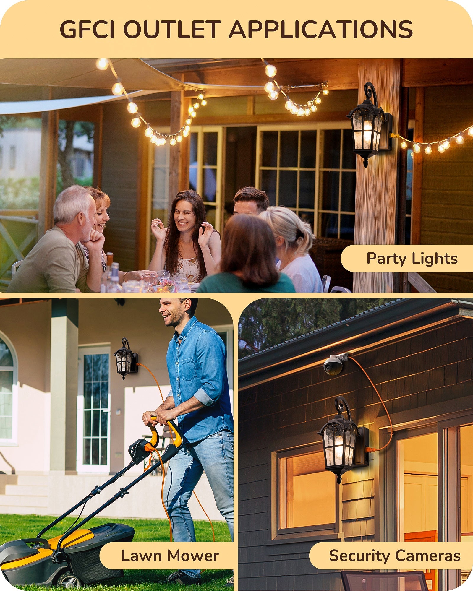 EDISHINE Dusk to Dawn Outdoor Wall Lights-F1HOWL09R