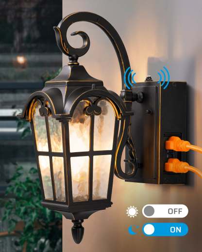 EDISHINE Dusk to Dawn Outdoor Wall Lights-F3HOWL09R