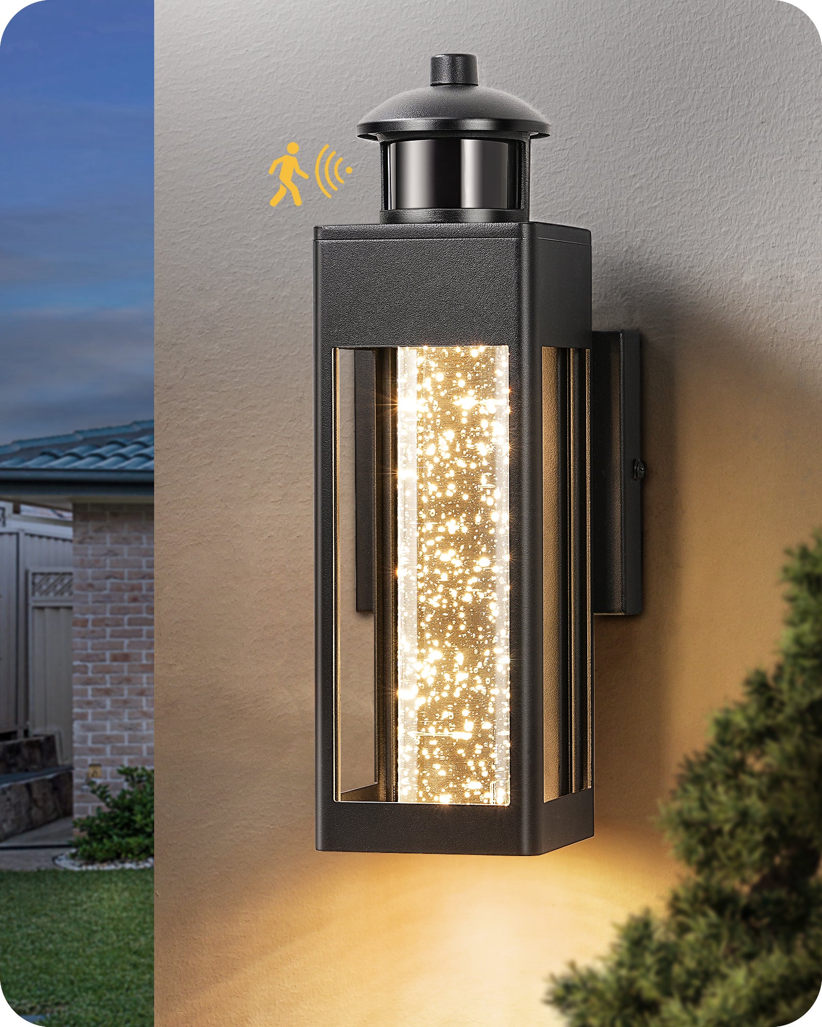 EDISHINE Dusk to Dawn Motion Sensor Outdoor Wall Light-HOWL21A