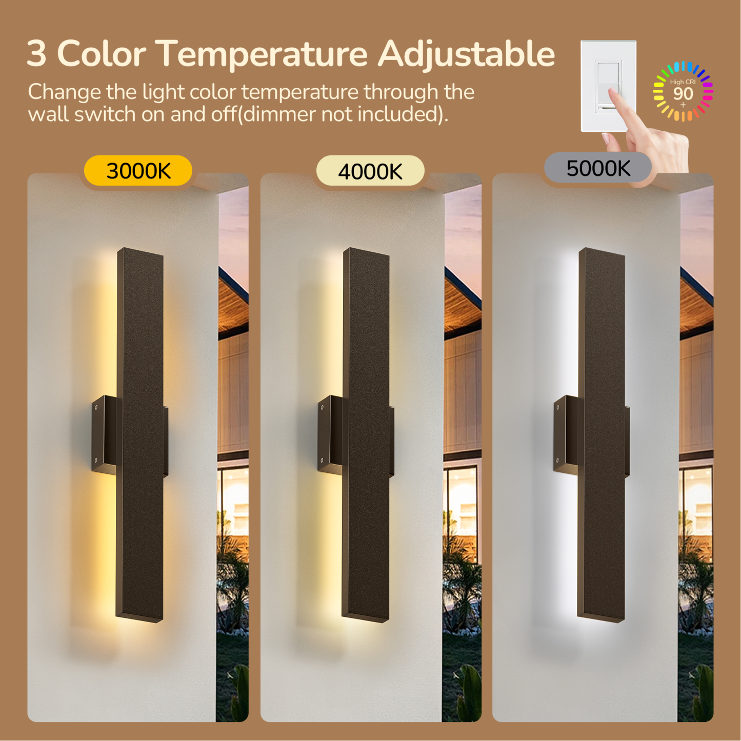 EDISHINE Outdoor Dimmable LED Wall Light-HOWL22C
