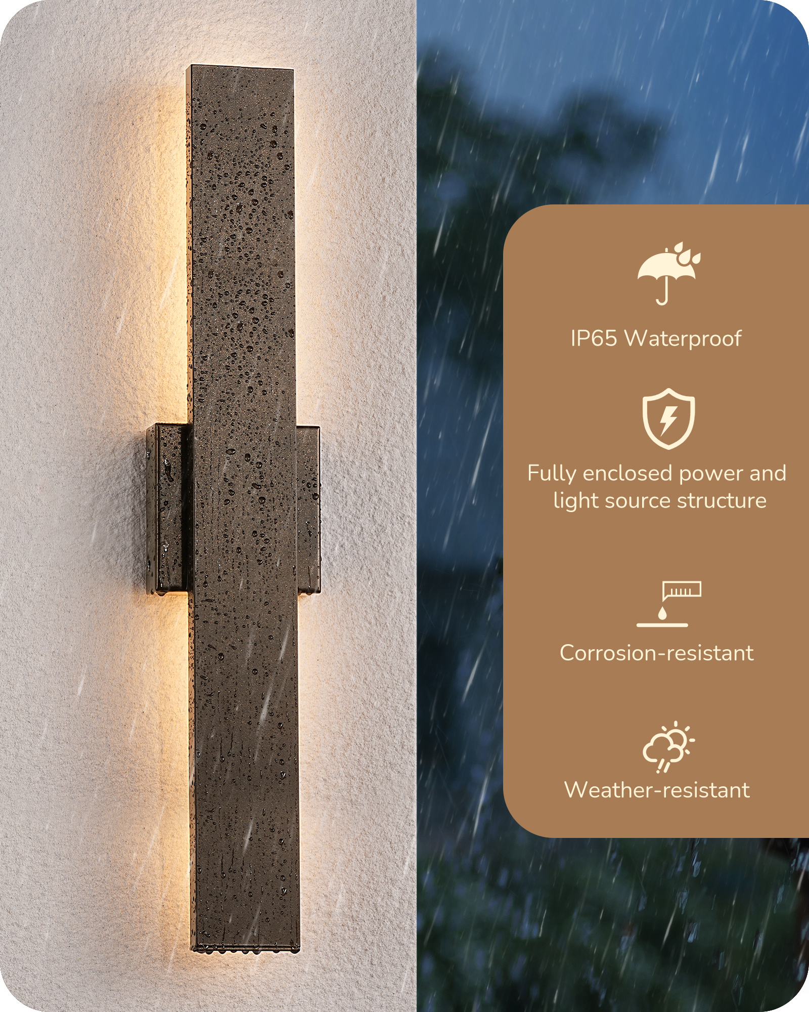 EDISHINE Outdoor Wall Lights, Waterproof Up And Down Light IP44, Modern Metal Black Wall Sconce, GU10 Socket, Weather Resistant, Outside House Lights For Porch, Garage, UKCA RoHS Listed, 2 Pack, Black