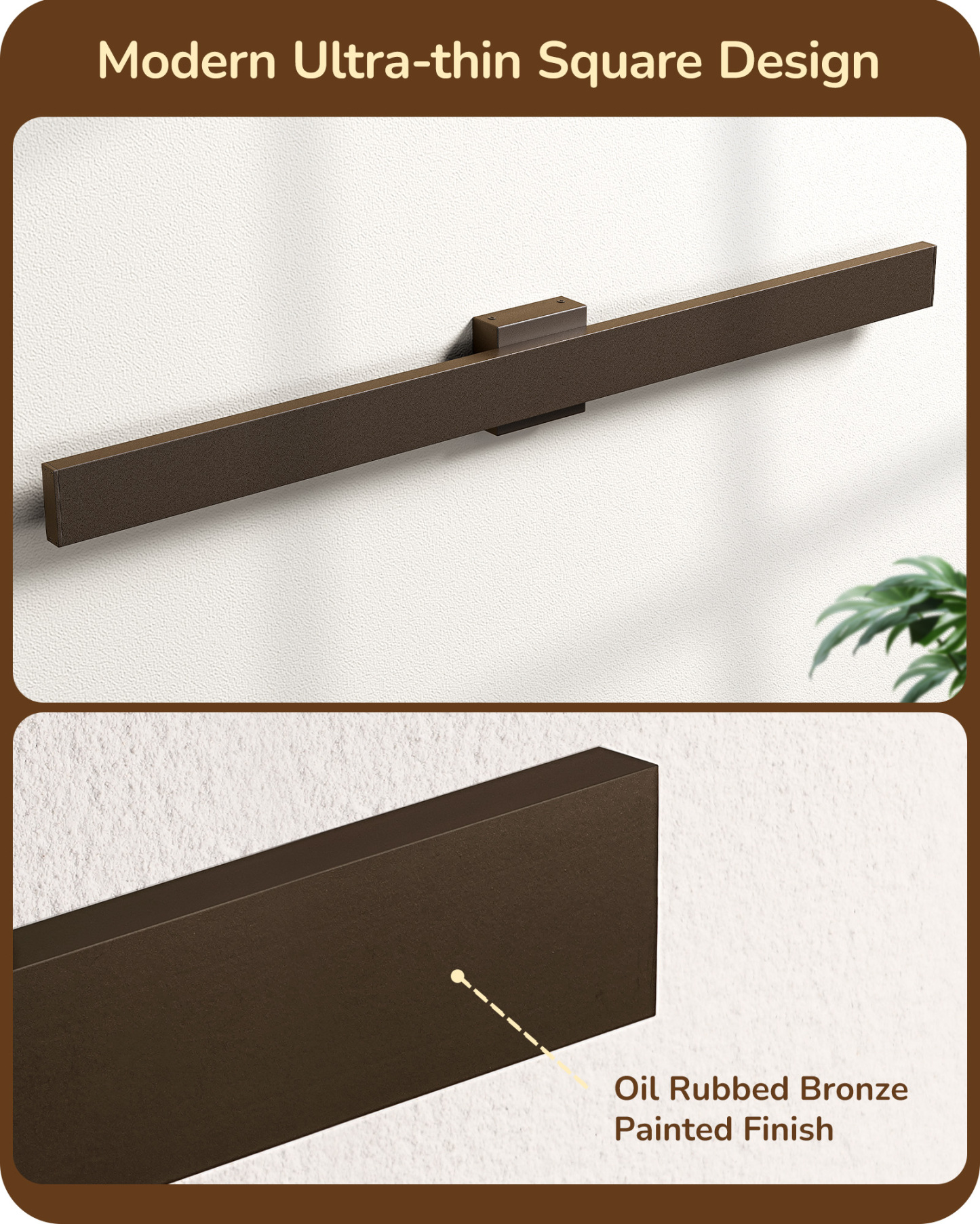 EDISHINE 2 Pack 39.3" Modern Outdoor Wall Lights Dimmable, Oil Rubbed Bronze-HOWL22K