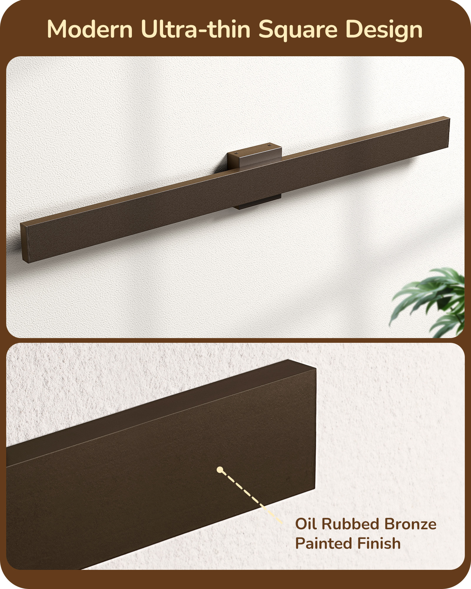 EDISHINE 2 Pack 39.3" Modern Outdoor Wall Lights Dimmable, Oil Rubbed Bronze-HOWL22K
