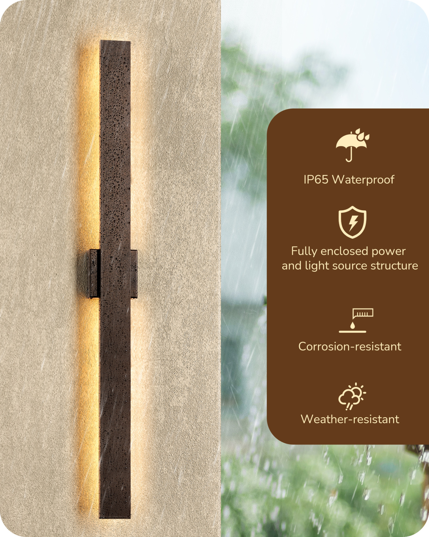 EDISHINE 2 Pack 39.3" Modern Outdoor Wall Lights Dimmable, Oil Rubbed Bronze-HOWL22K