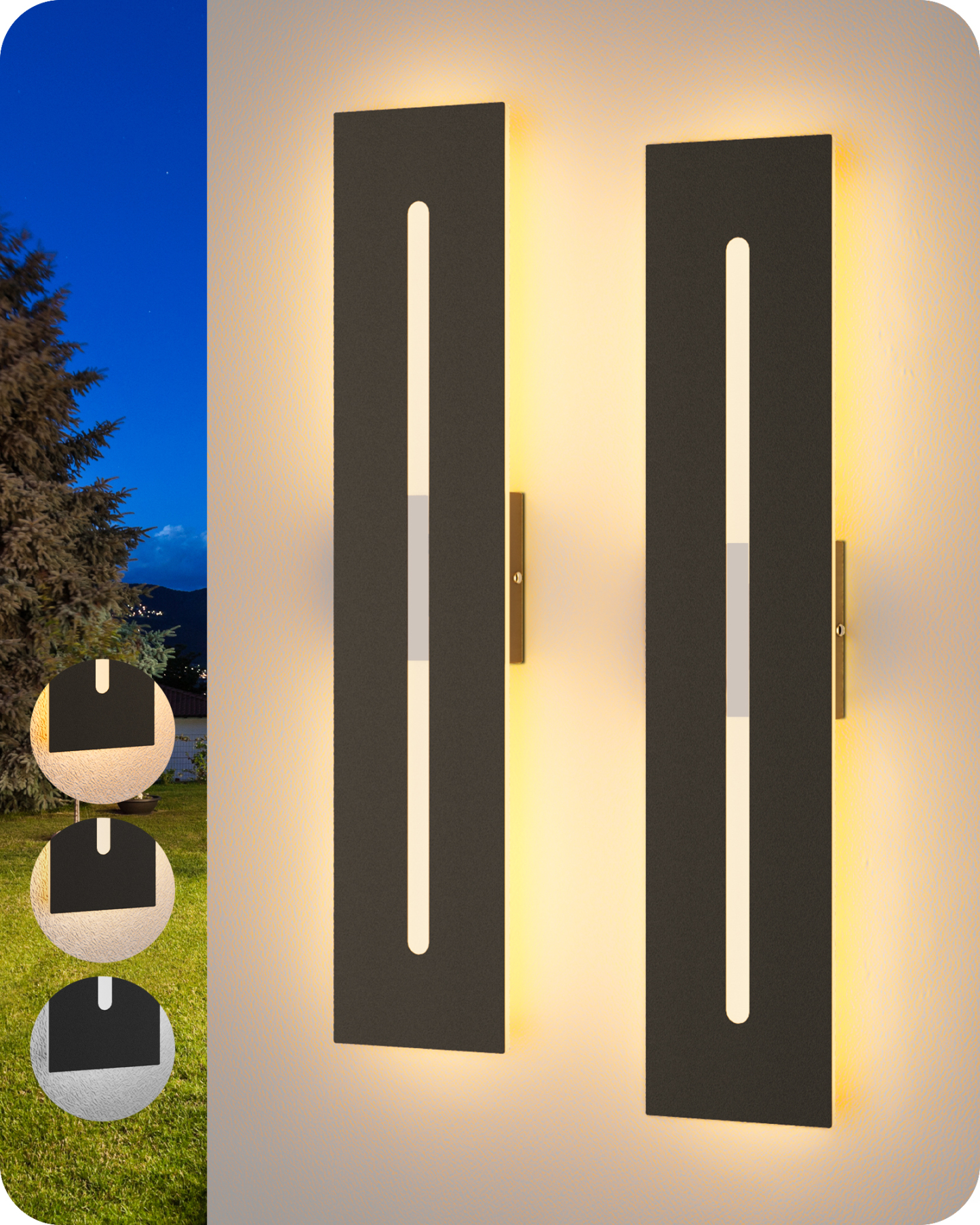 EDISHINE 2 Pack 23.6" Long Modern Outdoor Wall Lights-HOWL22L