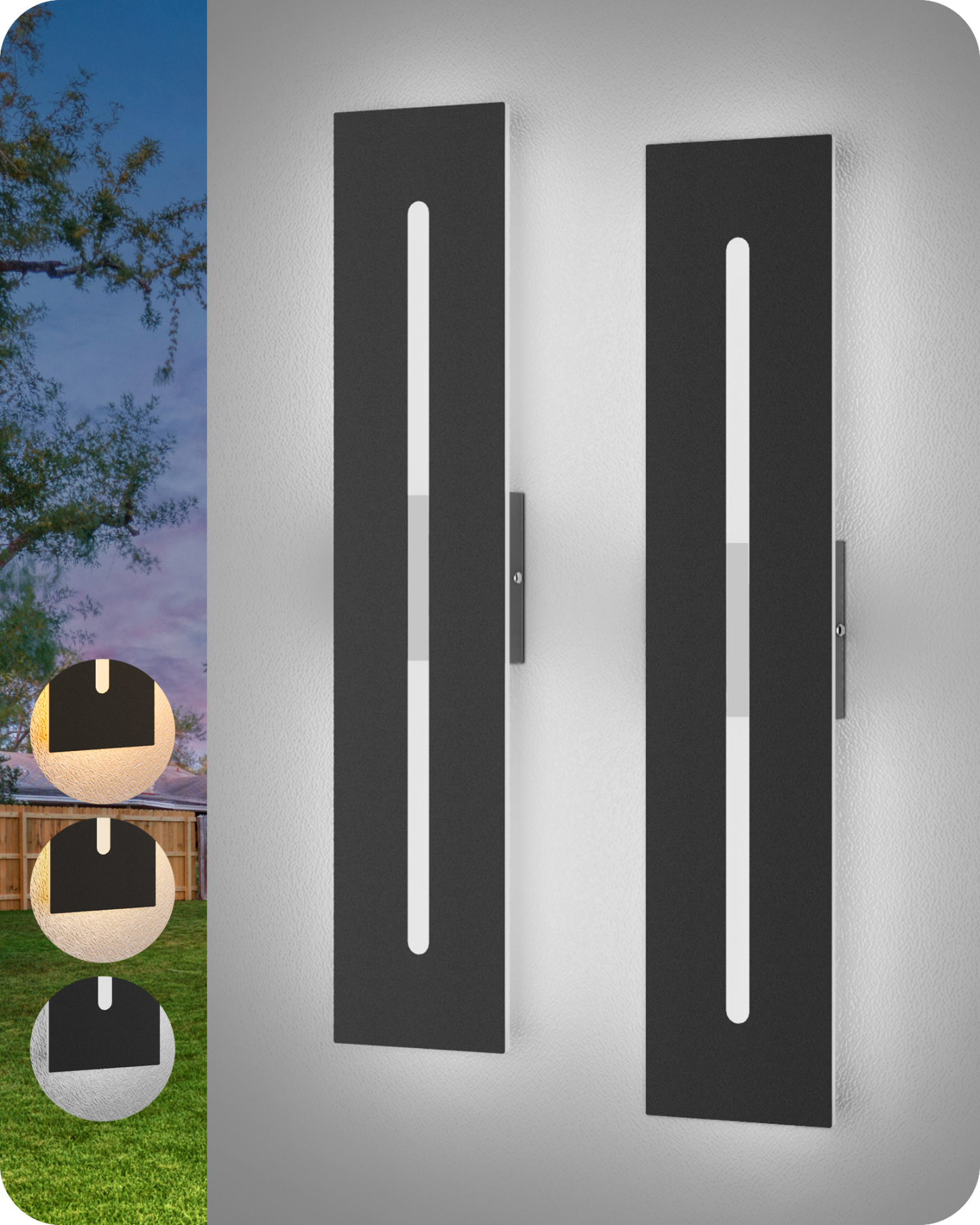 EDISHINE 2 Pack 23.6" Long Modern Outdoor Wall Lights-HOWL22L