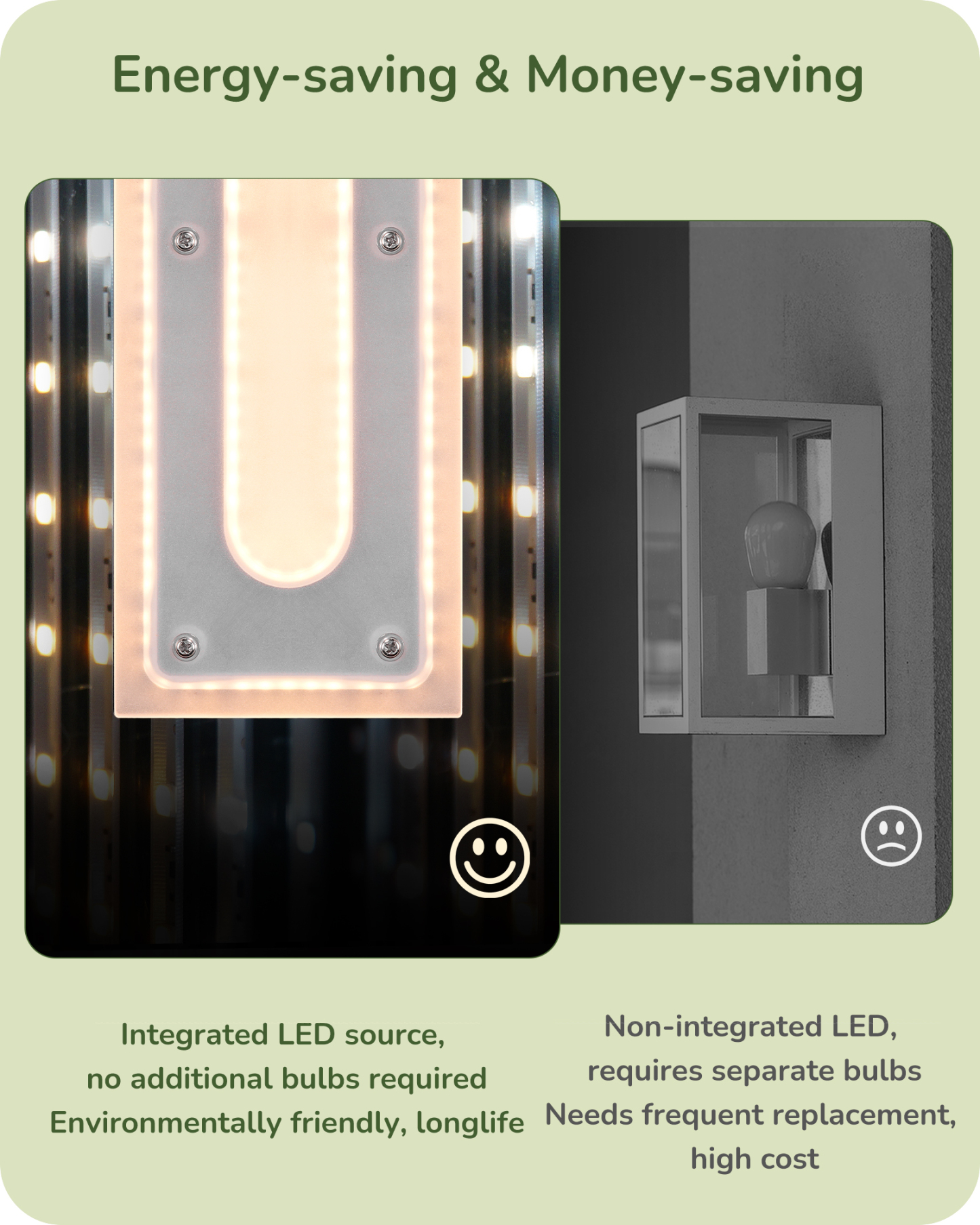 EDISHINE 2 Pack 23.6" Long Modern Outdoor Wall Lights-HOWL22L