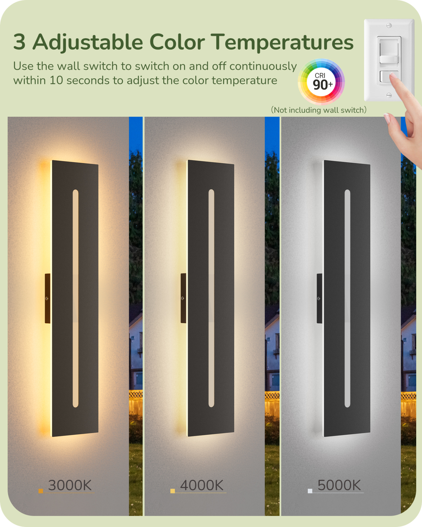 EDISHINE 2 Pack 23.6" Long Modern Outdoor Wall Lights-HOWL22L