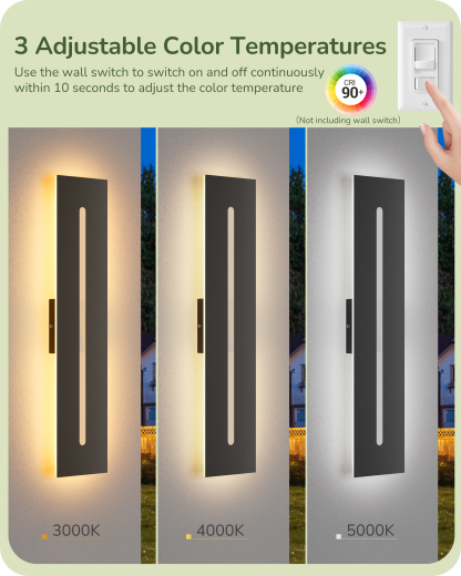EDISHINE 2 Pack 23.6" Long Modern Outdoor Wall Lights-HOWL22L