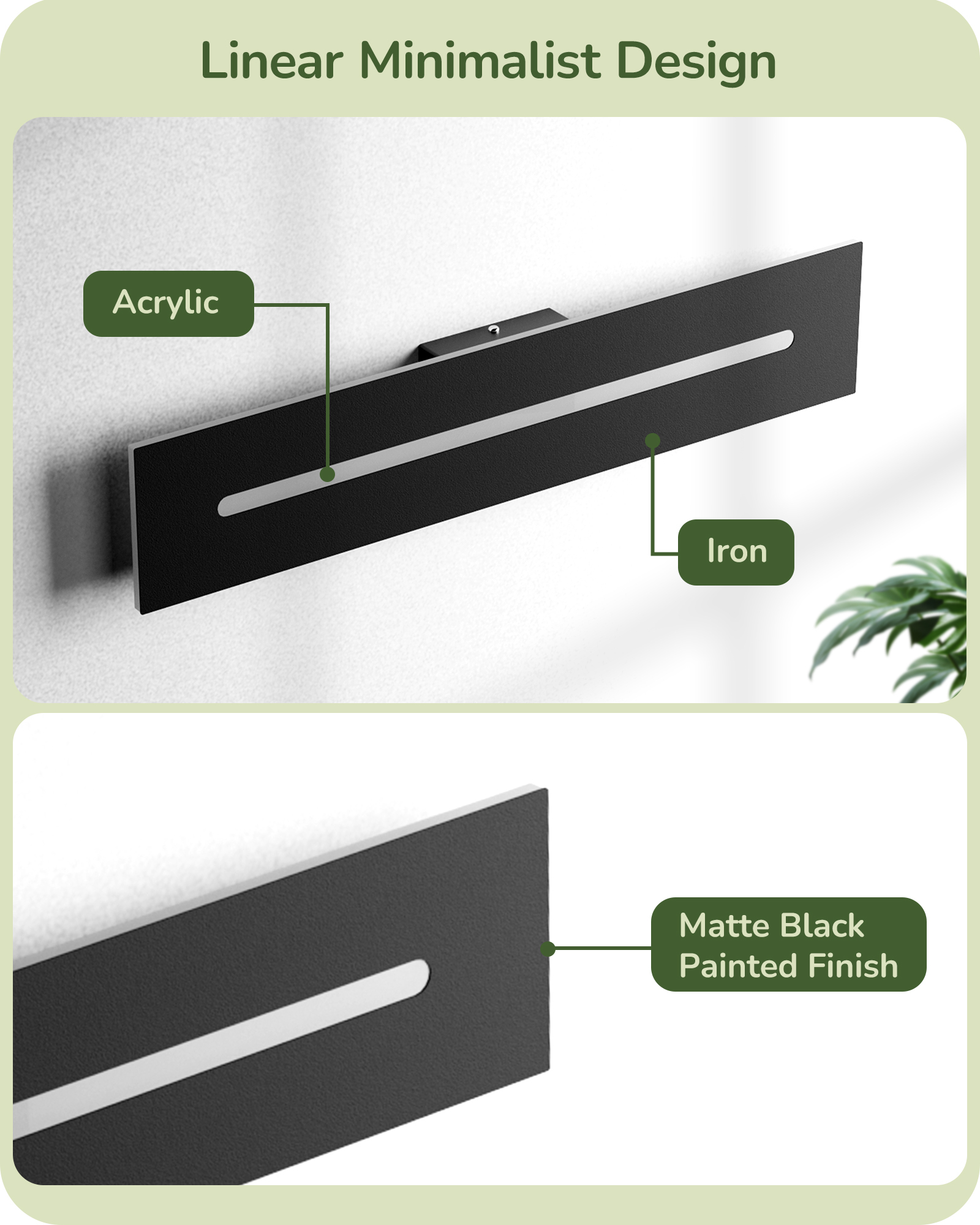 EDISHINE 2 Pack 23.6" Long Modern Outdoor Wall Lights-HOWL22L