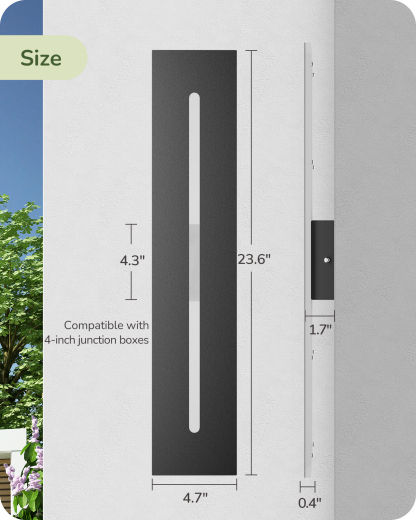 EDISHINE 2 Pack 23.6" Long Modern Outdoor Wall Lights-HOWL22L