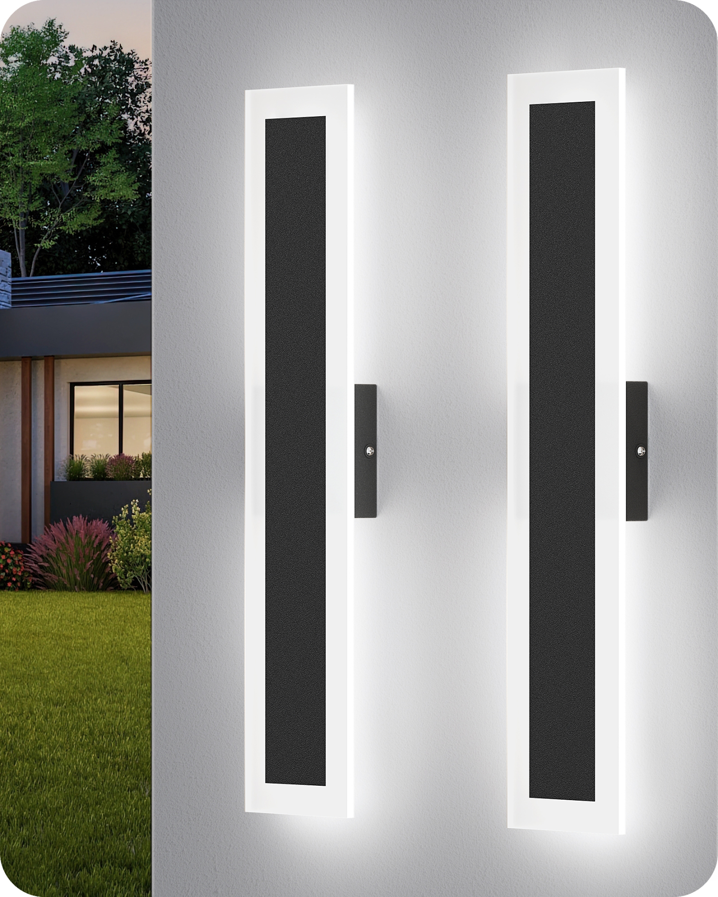 EDISHINE 2 Pack 23.6" LED Outdoor Wall Lights Dimmable-HOWL22N