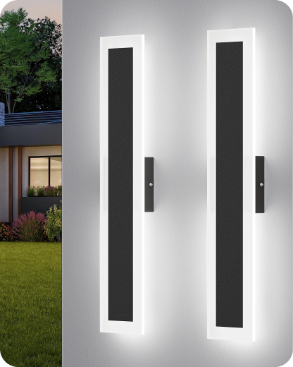 EDISHINE 2 Pack 23.6" LED Outdoor Wall Lights Dimmable-HOWL22N