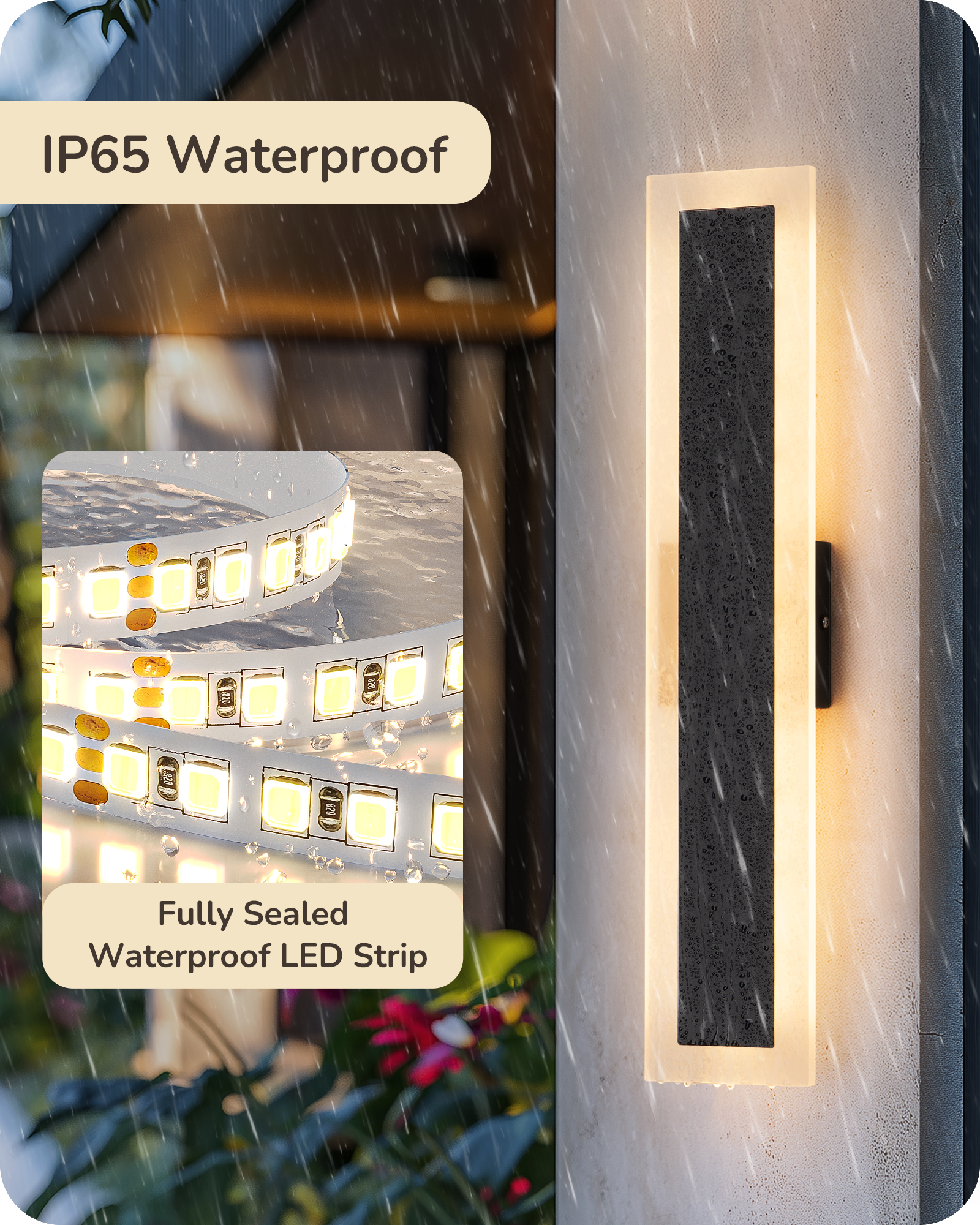 EDISHINE 2 Pack 23.6" LED Outdoor Wall Lights Dimmable-HOWL22N