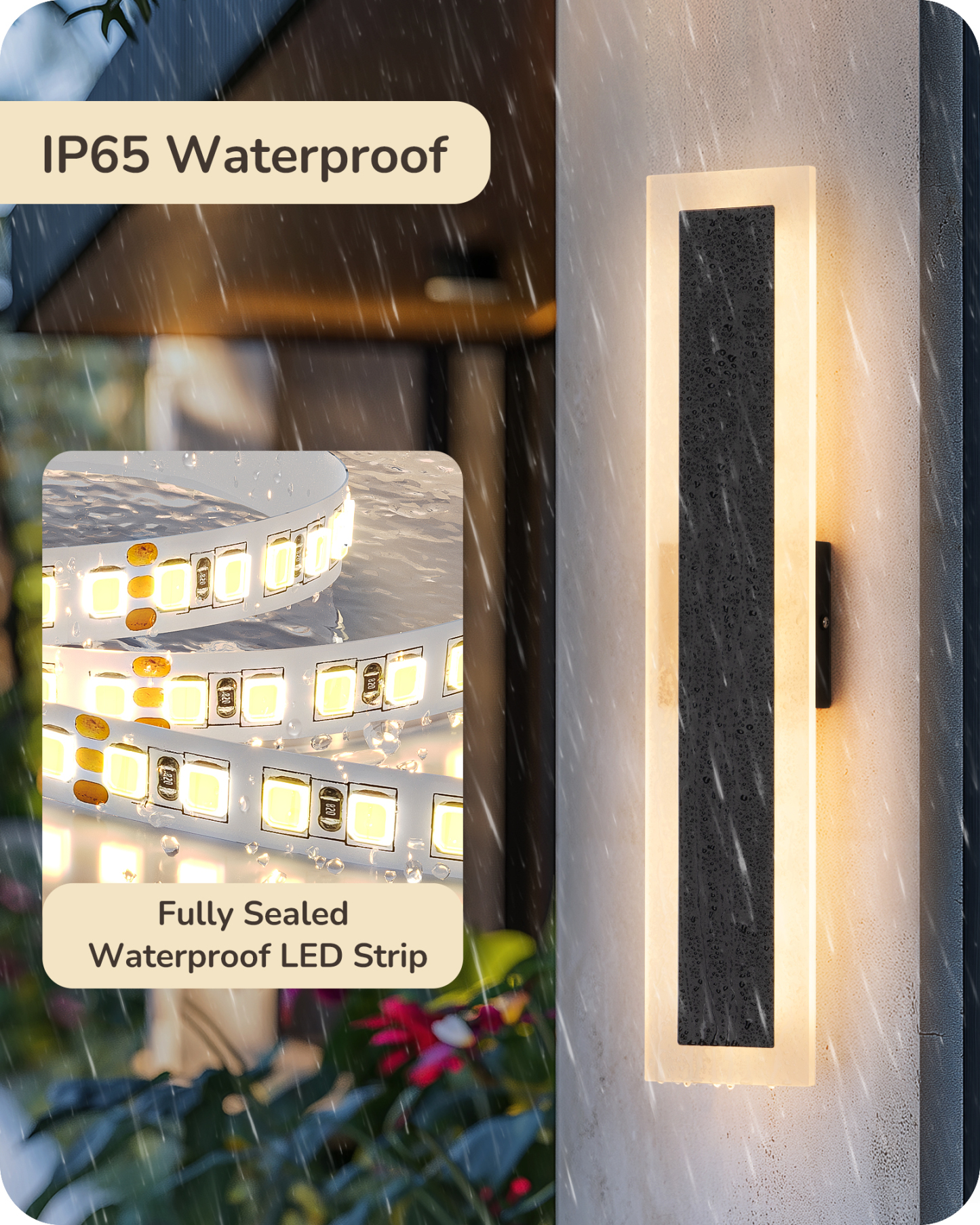 EDISHINE 2 Pack 23.6" LED Outdoor Wall Lights Dimmable-HOWL22N