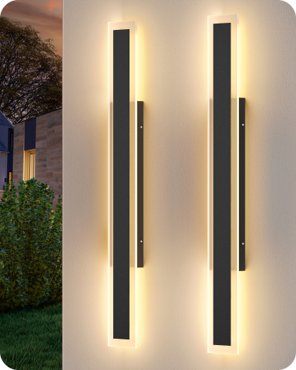 EDISHINE 2 Pack 39.4" LED Outdoor Wall Lights Dimmable-HOWL22P
