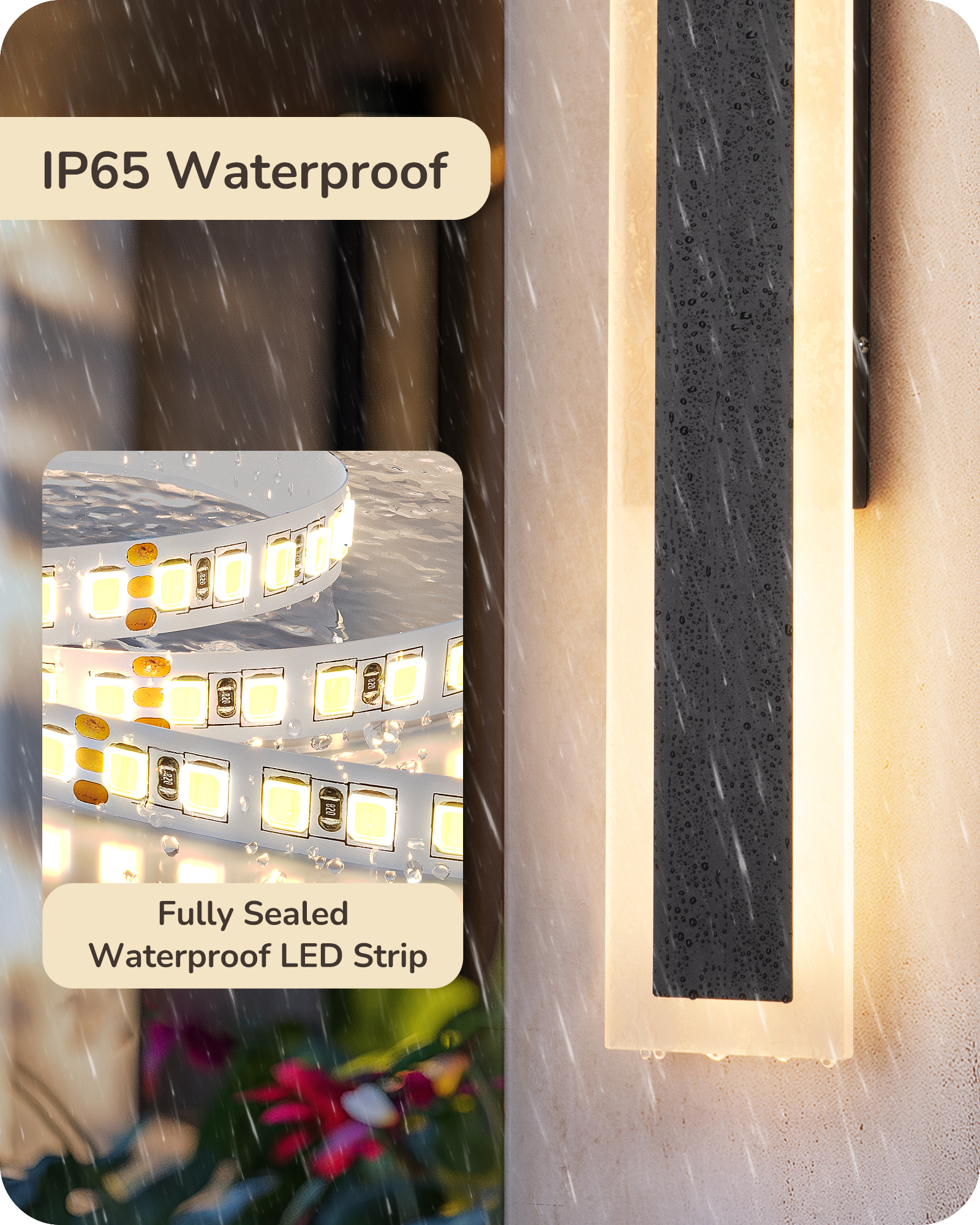 EDISHINE 2 Pack 39.4" LED Outdoor Wall Lights Dimmable-HOWL22P