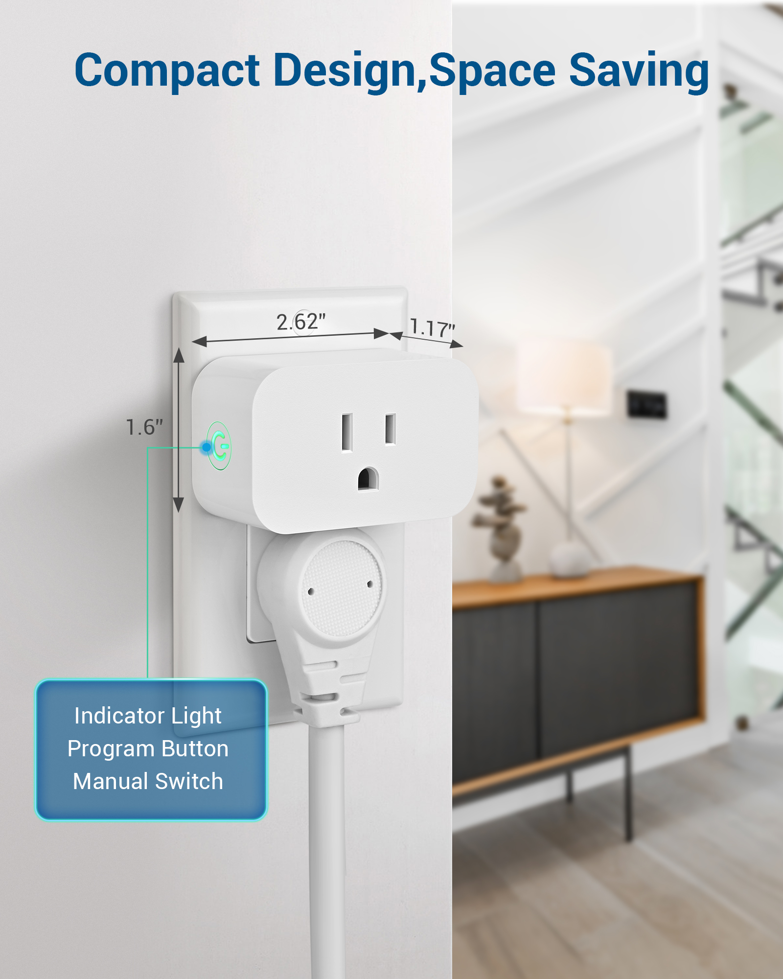Remote Control Outlet, Wall Mounted Wireless Light Switch, 2 Independent Control Sockets Electrical Remote Outlet Switch, No Wiring,100ft Range-HRLS12L