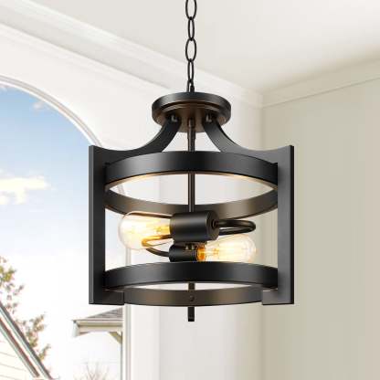 EDISHINE 13.5" 2-Light Flush Mount Ceiling Light-HSCL04C