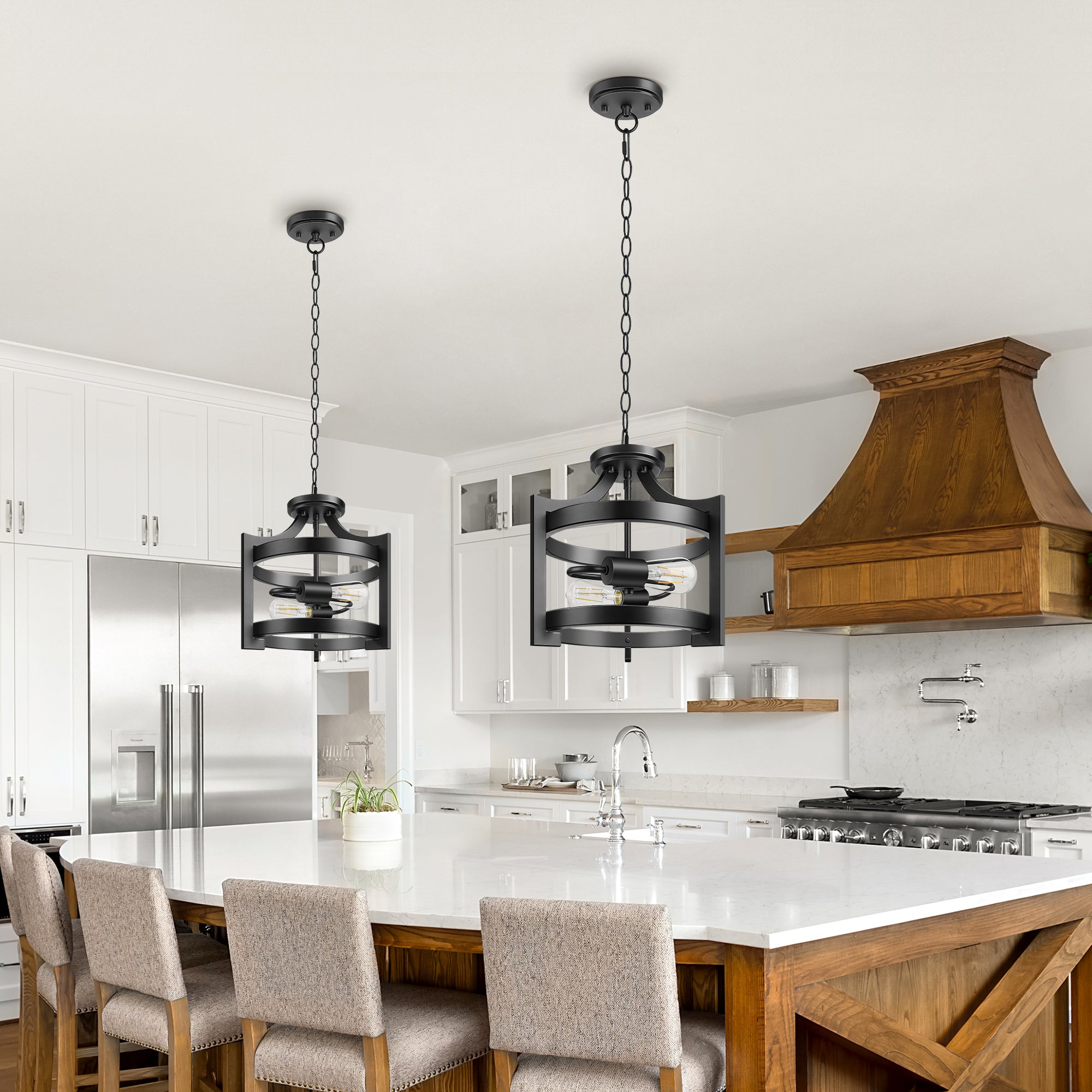 EDISHINE 13.5" 2-Light Flush Mount Ceiling Light-HSCL04C