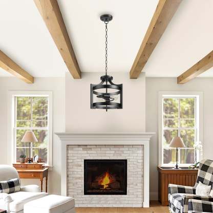 EDISHINE 13.5" 2-Light Flush Mount Ceiling Light-HSCL04C