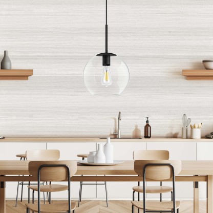 EDISHINE 1- Single Pendant Light With Clear Glass Shade-HWPL01C