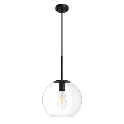EDISHINE 1- Single Pendant Light With Clear Glass Shade-HWPL01C