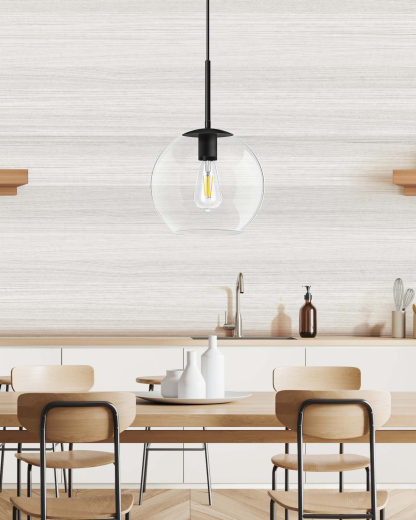缺货下架EDISHINE 1- Single Pendant Light With Clear Glass Shade-HWPL01C