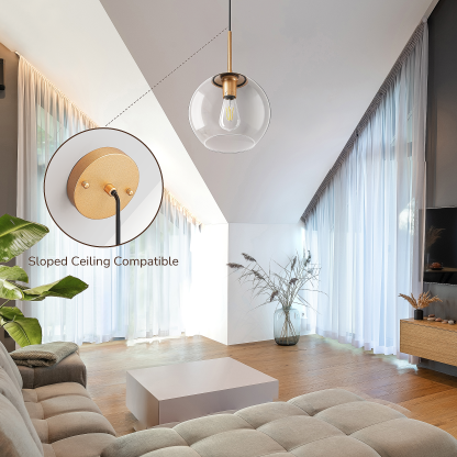 EDISHINE 1- Single Pendant Light With Green Shade-HWPL01D