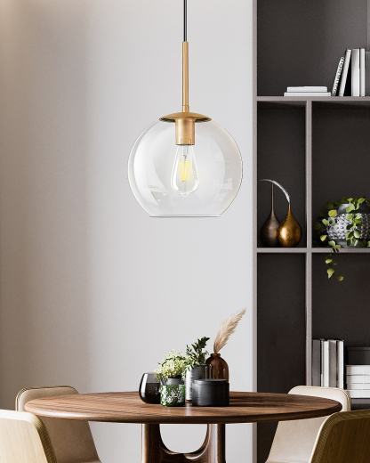 EDISHINE 1- Single Pendant Light With Green Shade-HWPL01D