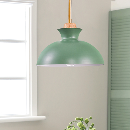EDISHINE 1- Single Pendant Light With Green Shade-HWPL03B